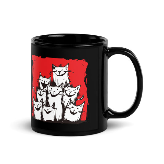 00330 Katzenliebe mRs Schwarze glänzende Tasse