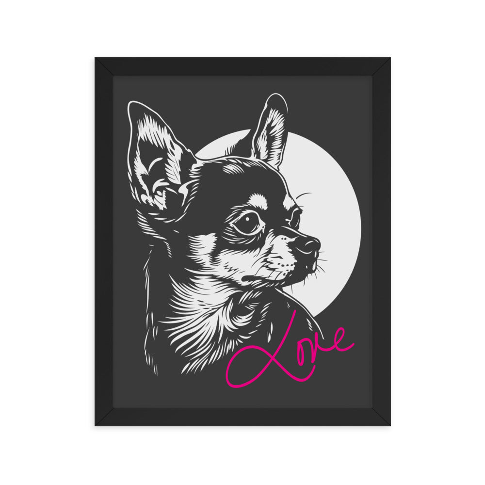 Chihuahuadog Love [00323] Poster mit Rahmen