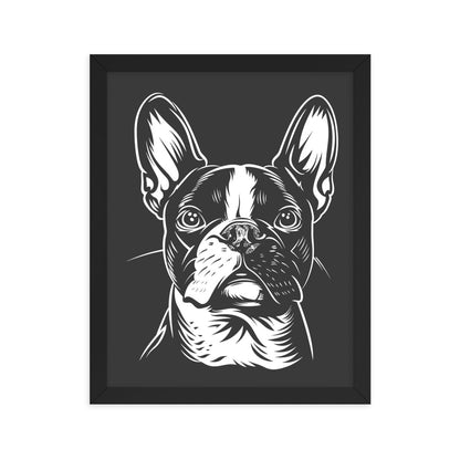 Boston Terrier Dog [00318] Poster mit Rahmen