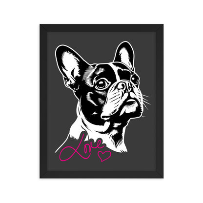 Boston Terrier Dog [00317] Poster mit Rahmen