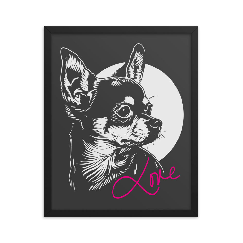 Chihuahuadog Love [00323] Poster mit Rahmen