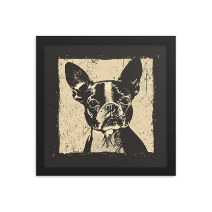 Boston Terrier Dog [00311] Poster mit Rahmen