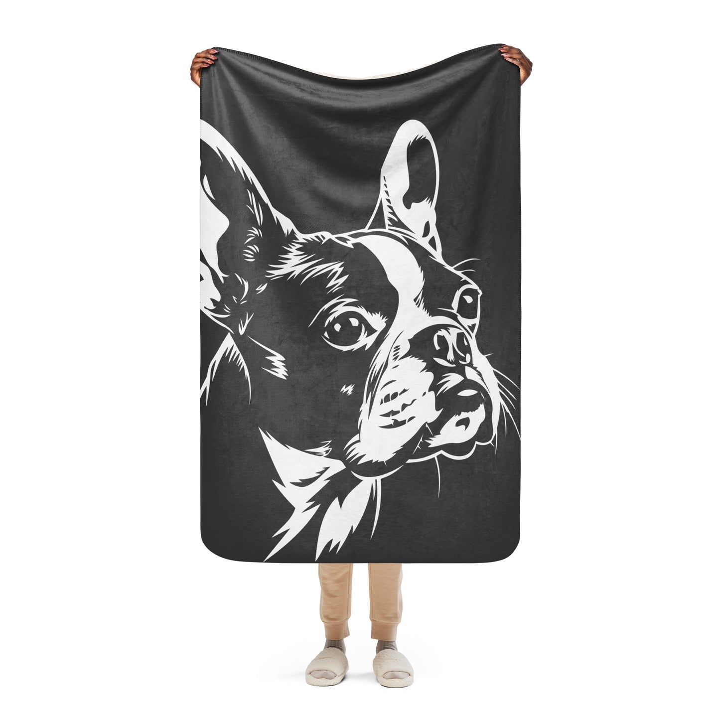 Boston Terrier Dog [00315] Sherpa-Decke