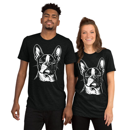 Boston Terrier Dog [00318] T-Shirt Unisex Triblend