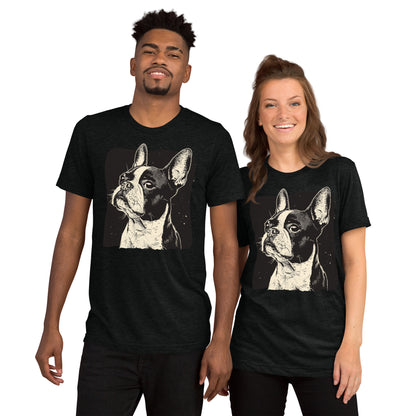 Boston Terrier Dog [00312] T-Shirt Unisex Triblend