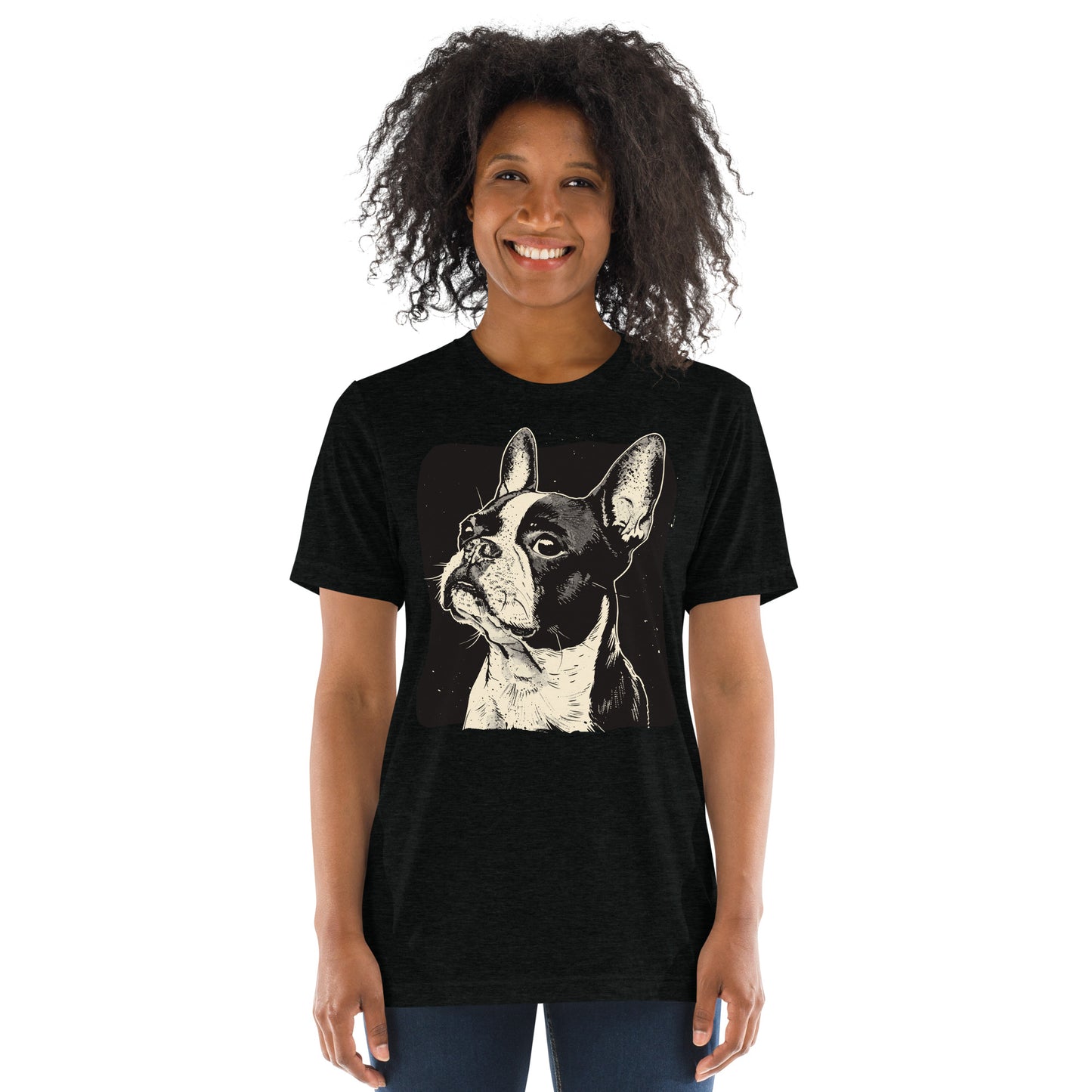 Boston Terrier Dog [00312] T-Shirt Unisex Triblend